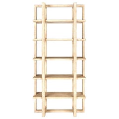 Open Shelf Etagere in Bleached Elm