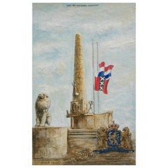 J. VET - Monumento Nacional de Amsterdam - Impresión coloreada a mano - Países Bajos - C.1986