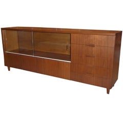 Bespoke 1950s Long Narrow Walnut Credenza by Robert Law Weed