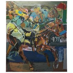 Victor Espinoza and American Pharaoh Oil Painting by Nyc Artist Clintel Steed