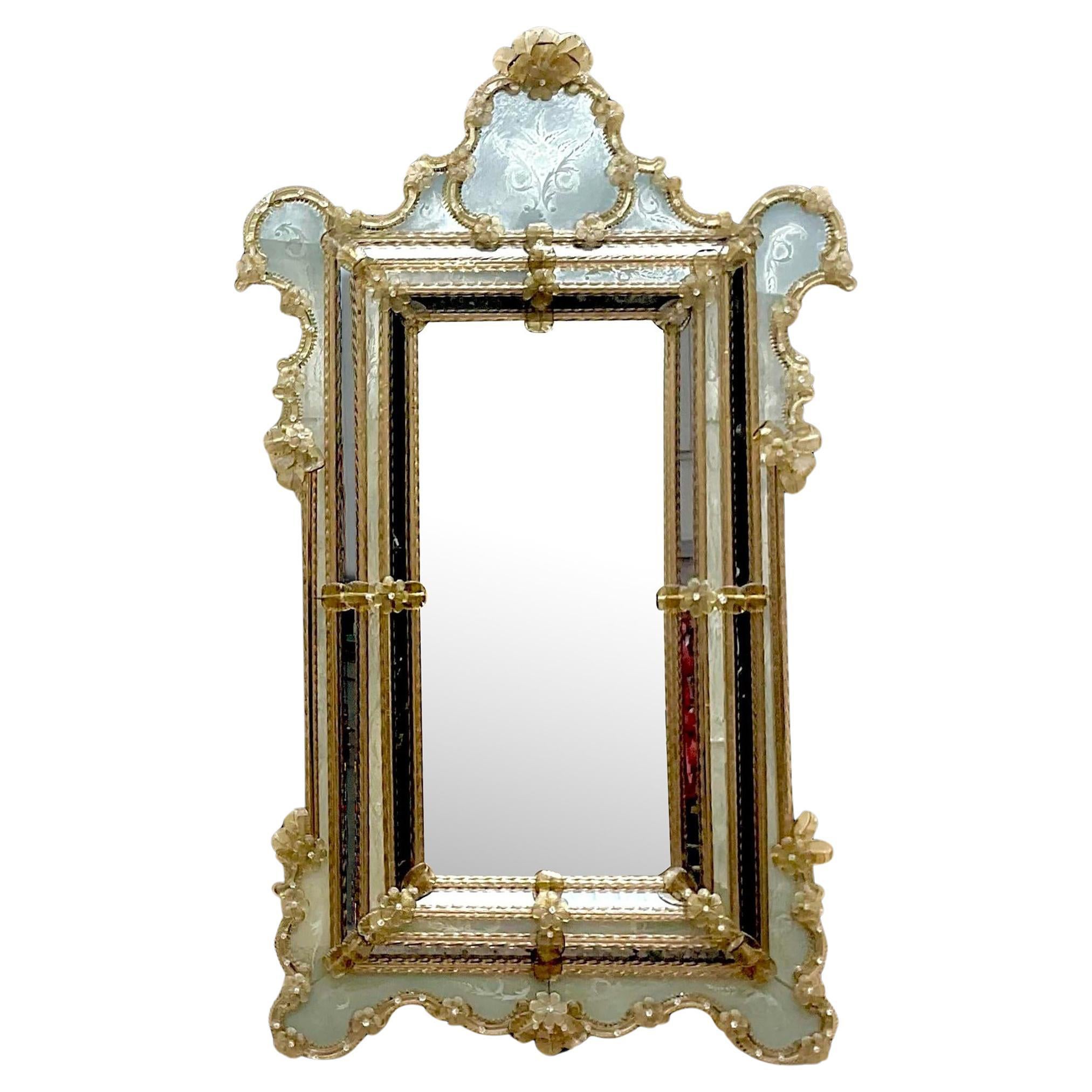Vintage Regency Monumental Venetian Mirror