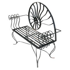 Loveseat de hierro forjado Vintage Coastal Nautilus Shell