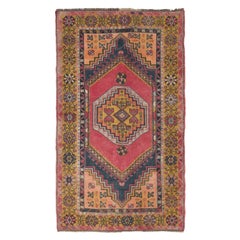 4x7 Ft Traditional One of a Kind Vintage Turkish Village Rug, Soft Wool Pile