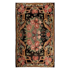 6.8x11 Ft Floral Patterned Tapestry, Bessarabian Kilim, Hand-Woven Rug, All Wool