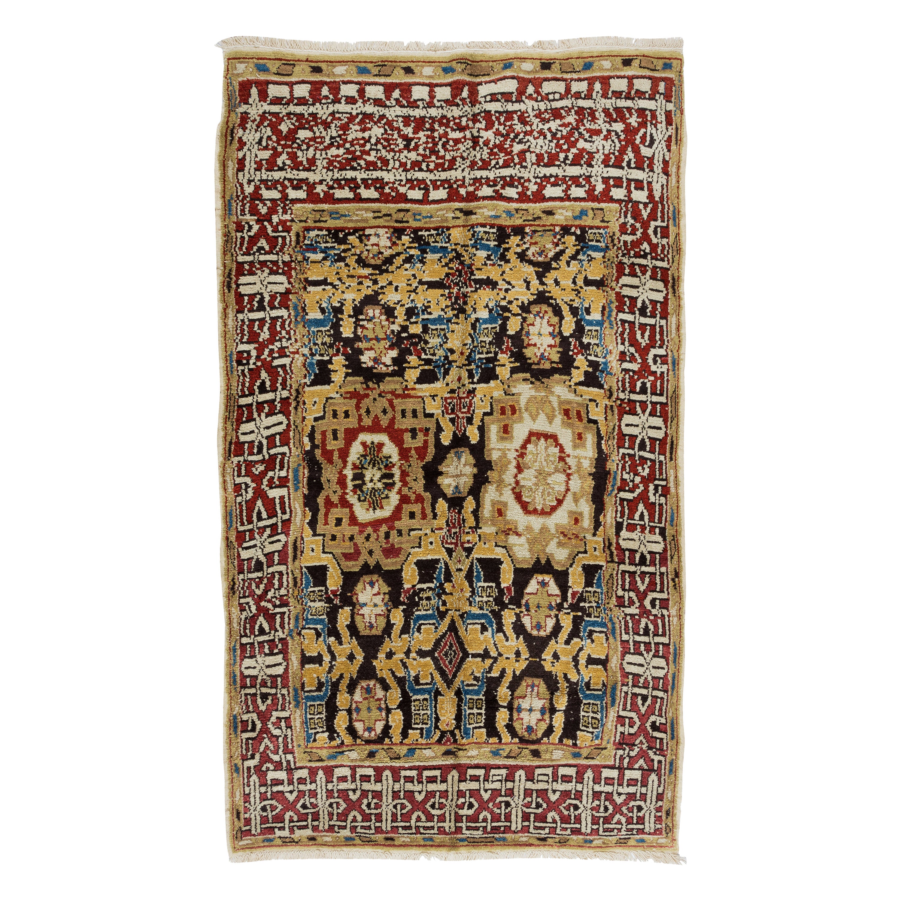 Tappeto vintage turco Yoruk 5.5x9.7 Ft, 100% lana, fatto a mano, tappeto Boho Decor