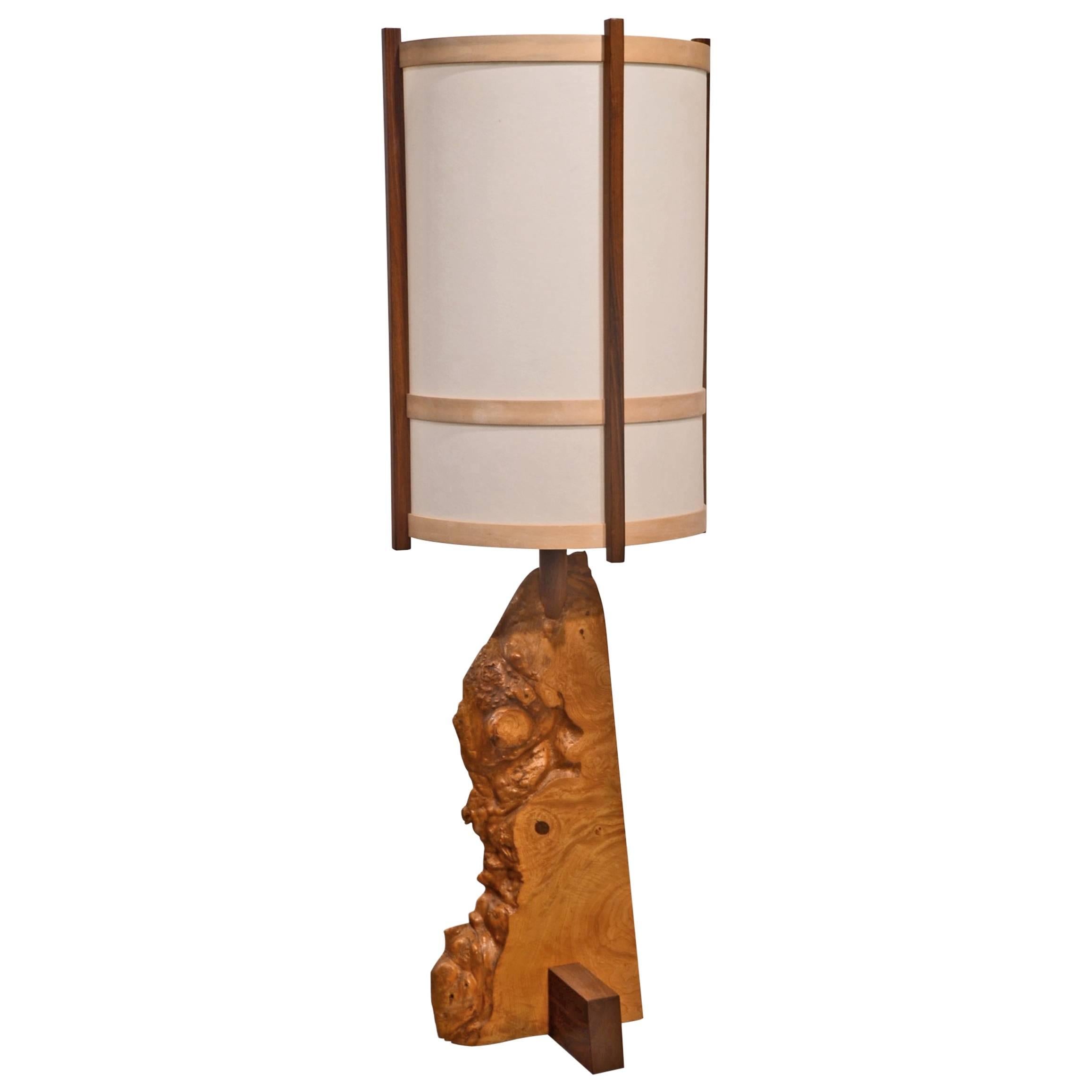 Large, Custom Designed Table Lamp by George Nakashima, 1975 For Sale