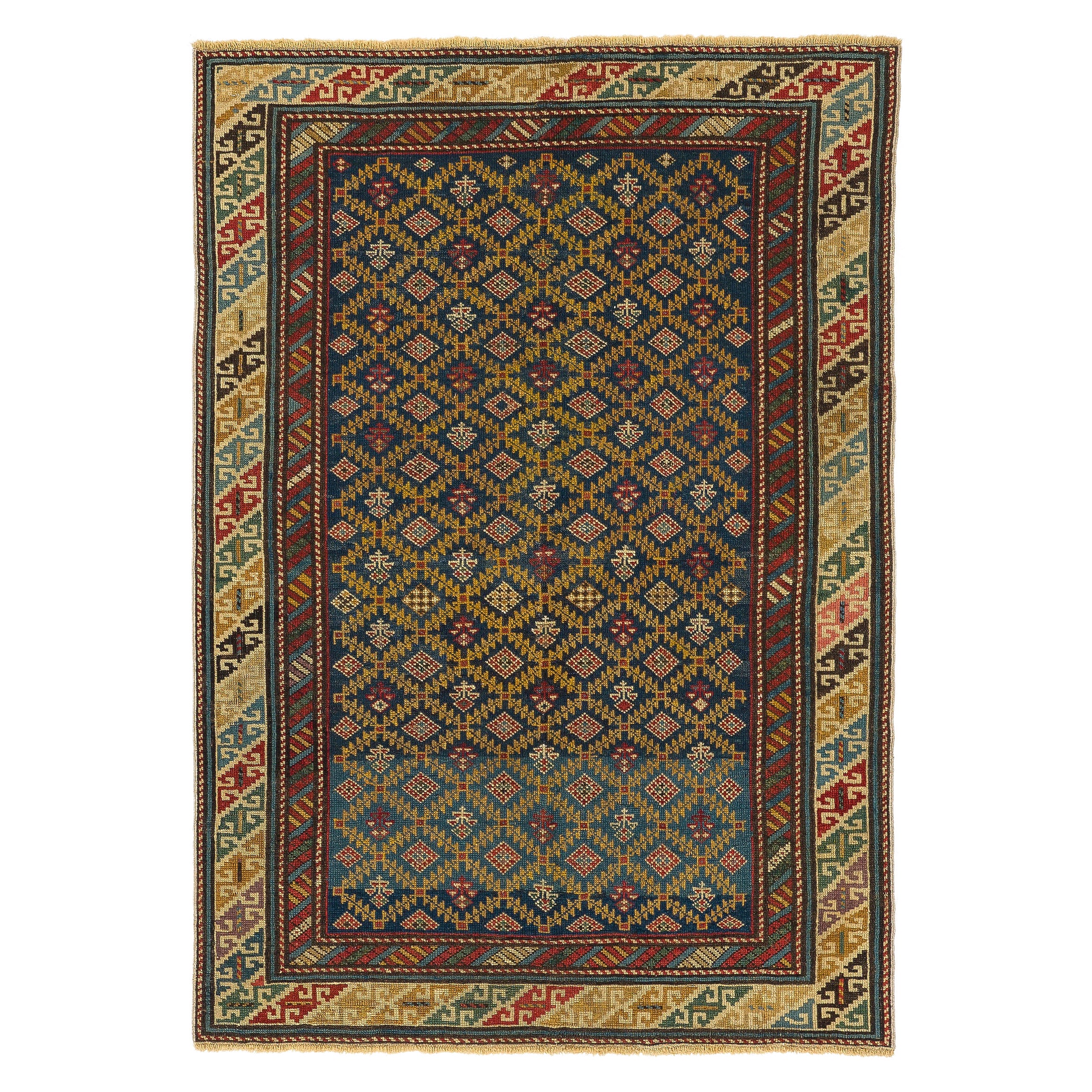 3' x 4'3'' Antiker kaukasischer Karagashli Shirvan-Teppich aus Karagashli, ca. 1910