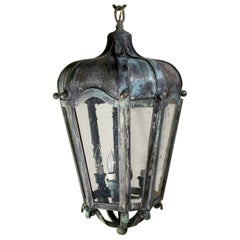 Large Handcrafted Solid Brass Hanging Lantern