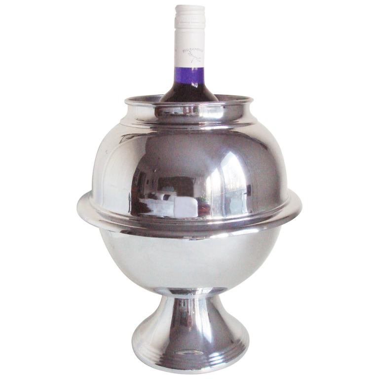American Art Deco ChromePlated Saturn Wine Cooler by Lehman