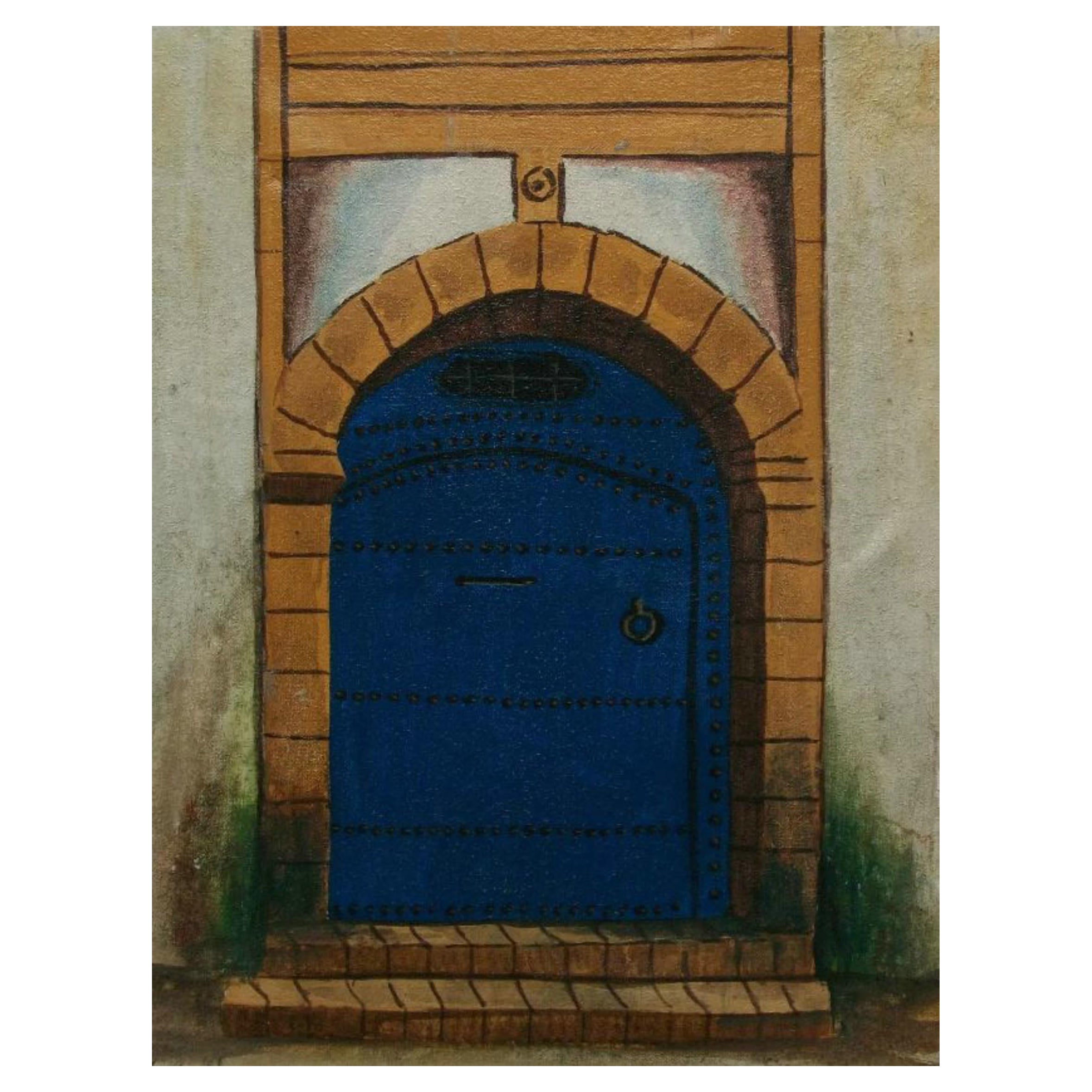 Pittura ad olio d'arte popolare latino-americana d'epoca - Non firmata - Fine del XX secolo