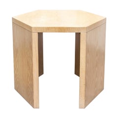 Sechseckiger Beistelltisch aus blondem Holz von Jay Spectre für Restoration