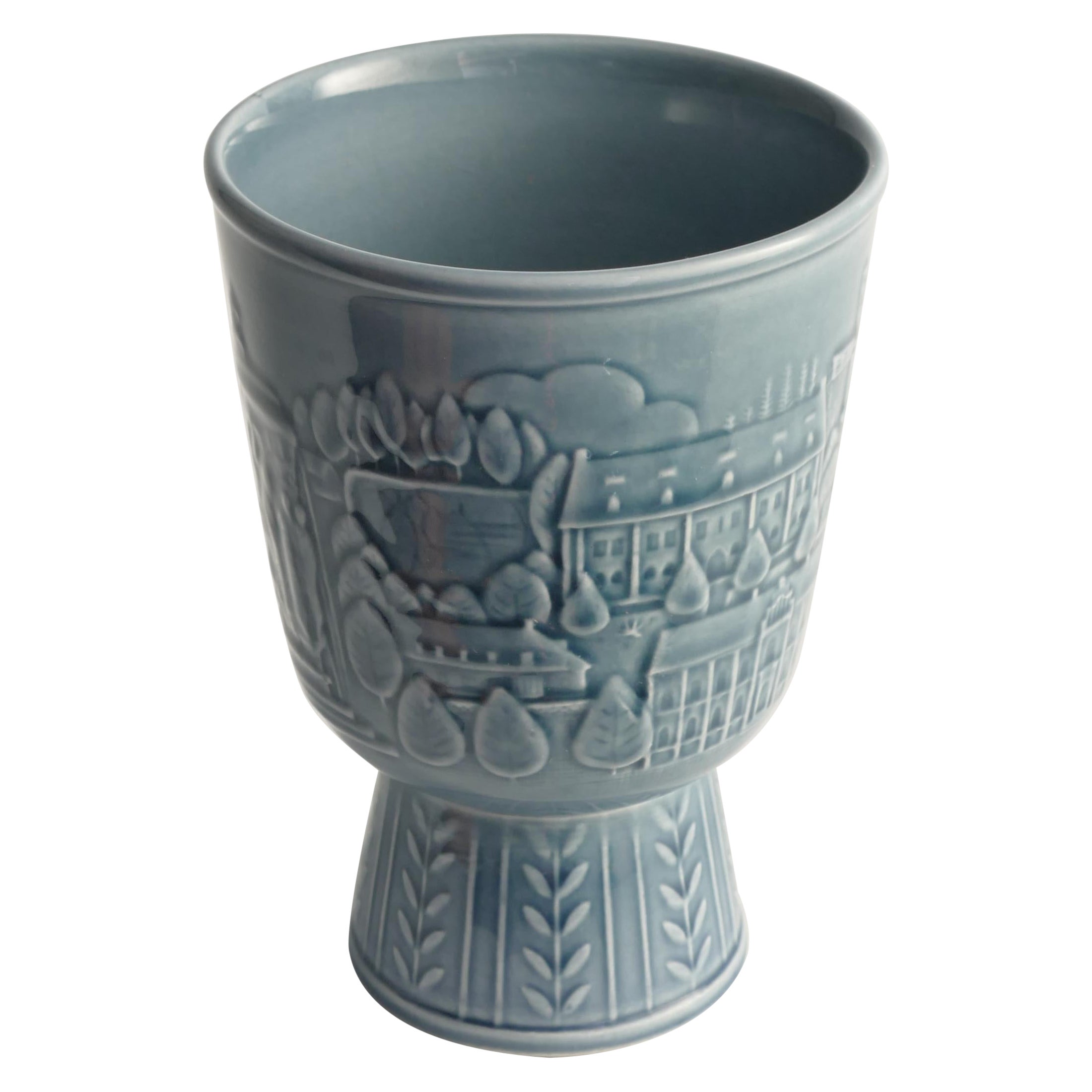 Vaso blu francese The Modern Scandinavian di Gunnar Nylund per Rörstrand, Svezia 1950