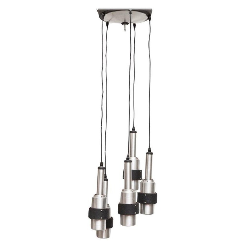 Lampadario a cinque pendenti in alluminio filato di RAAK, 1968