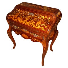 Antique 19th Century Inlaid Mahogany Slant Front Secretary Desk Attributed to Horner