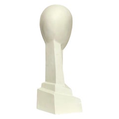 French  Modern White Painted Plaster Sculpture  'Head of a Woman'