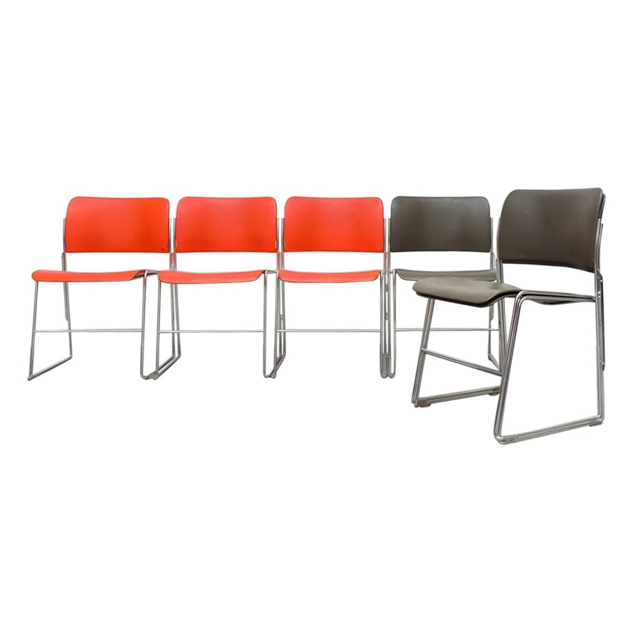 1974 David Rowland 40/4 Metal Stacking Chairs for The General Fireproofing Co