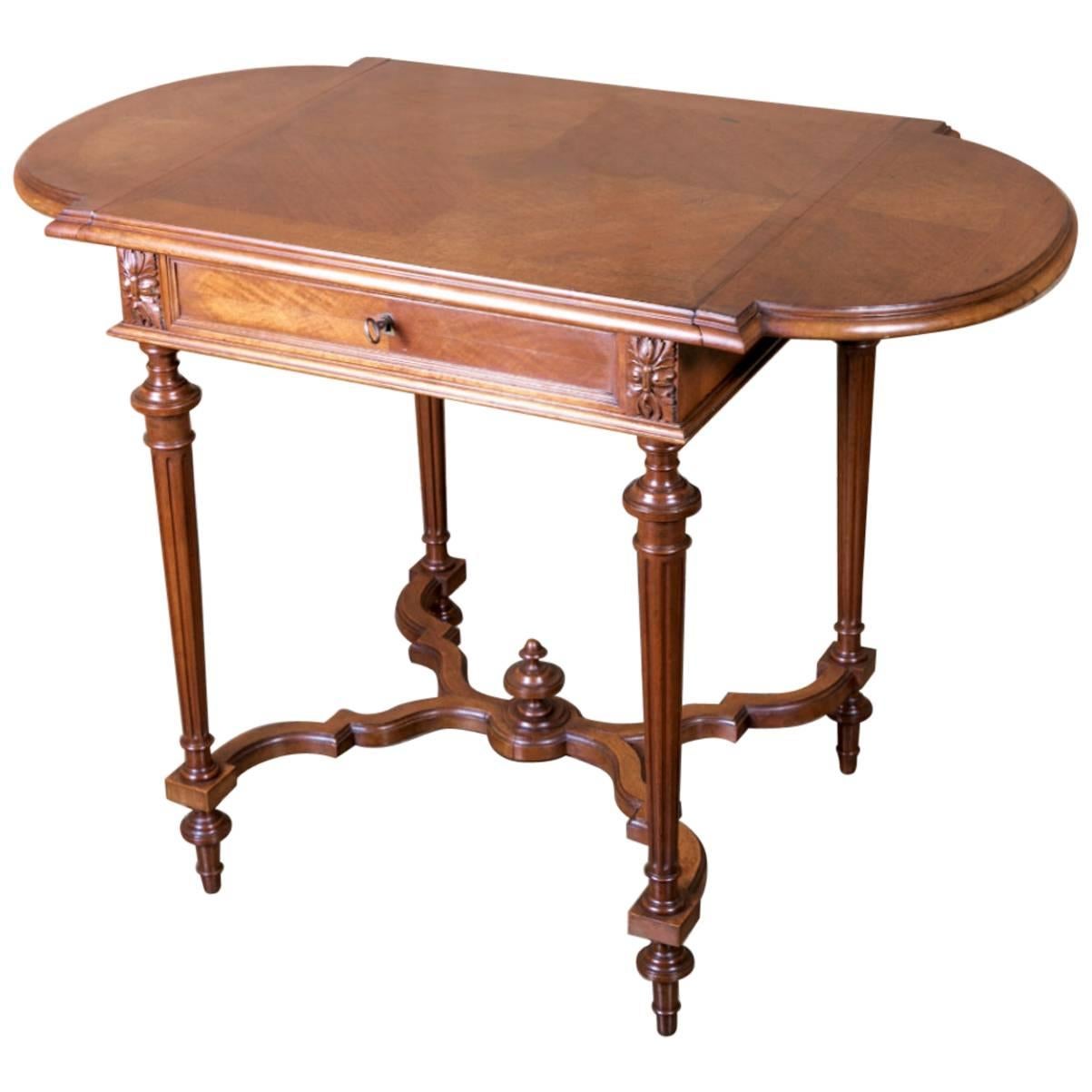 Louis XVI Style Drop-Leaf Side Table