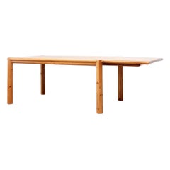 Rainer Daumiller Rectangle Pine Dining Table with One Drop Down Leaf