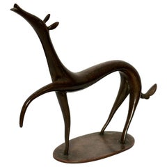 Antiguo Perro de Bronce Austriaco Hagenauer de la Época Art Decó
