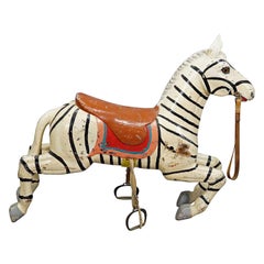 Rare Antique Children Carousel Zebra, Germany 1920s