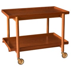 Vintage Danish Teak Bar Cart by Poul Hundevad