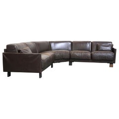  Vintage 1970s leather corner sofa with a beautiful patina, very comfortable