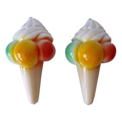 Hochdekorative Vintage-Eiscreme-Kegel-Wandleuchter / Wandlampen, Deutschland 1980er Jahre