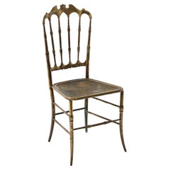 Antique Early Brass Charivari Chair, Italy 1930's