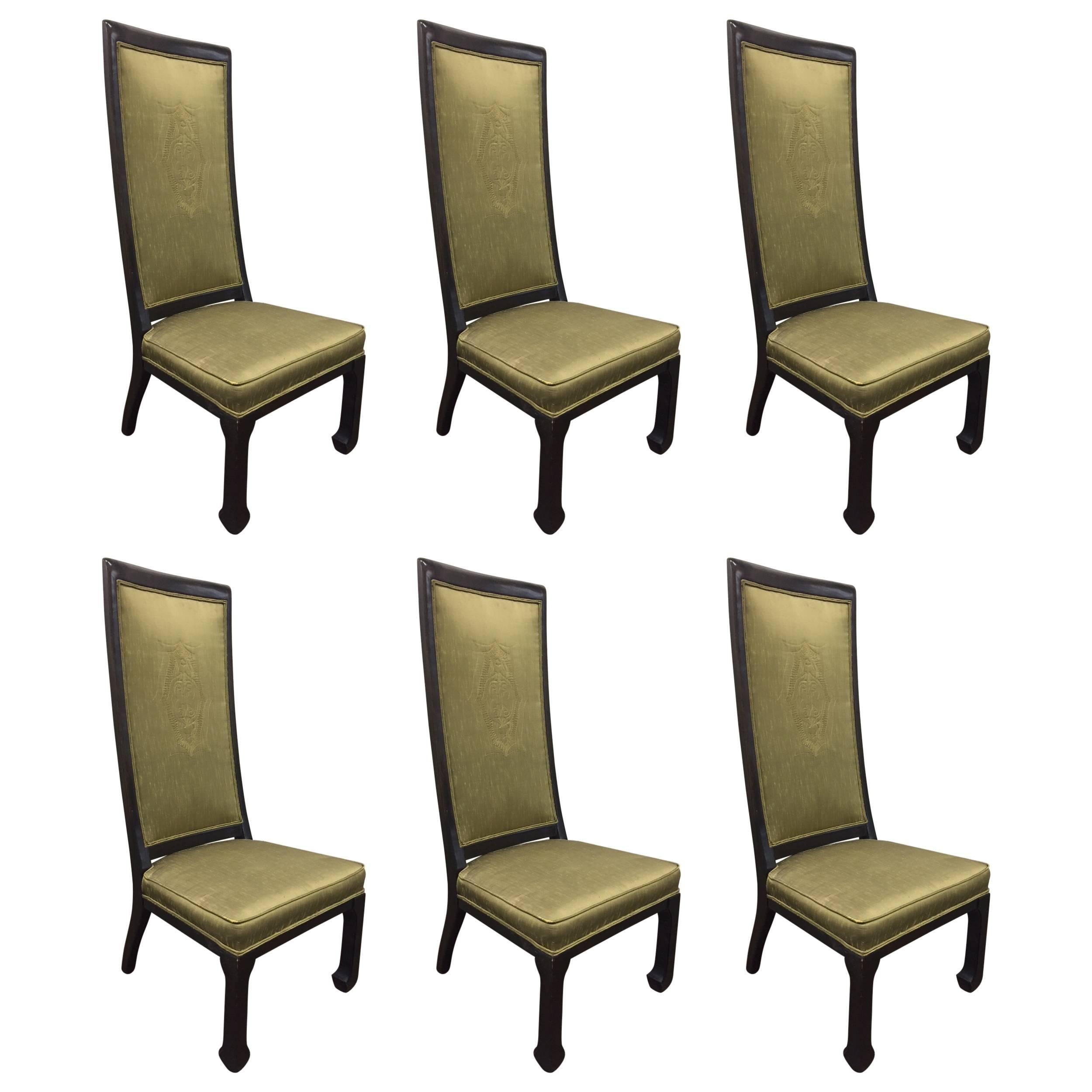 Six James Mont Style Dining Chairs