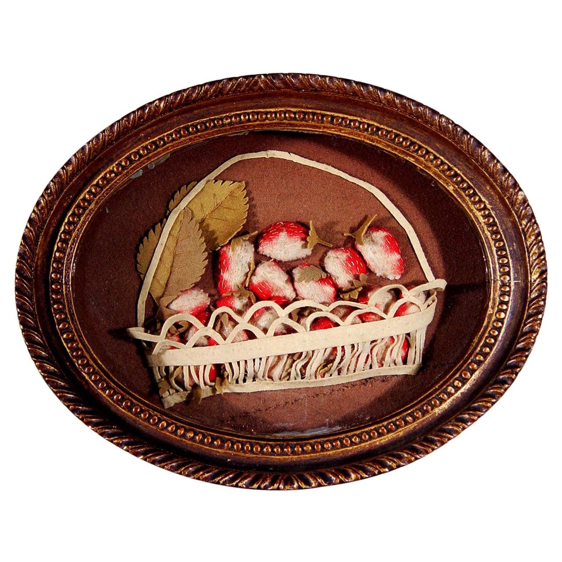 American Applique Picture of a Basket of Strawberries