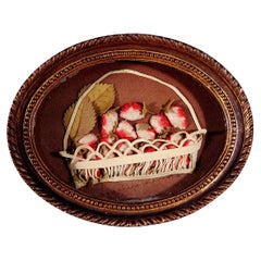 Amerikanische Applique Abbildung eines Korbes mit Erdbeeren