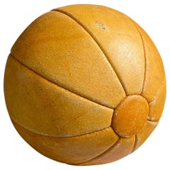Vintage Swiss Patinated Leather Medicine Ball