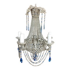 French Crystal Beaded Crystal Chandelier C. 1930's