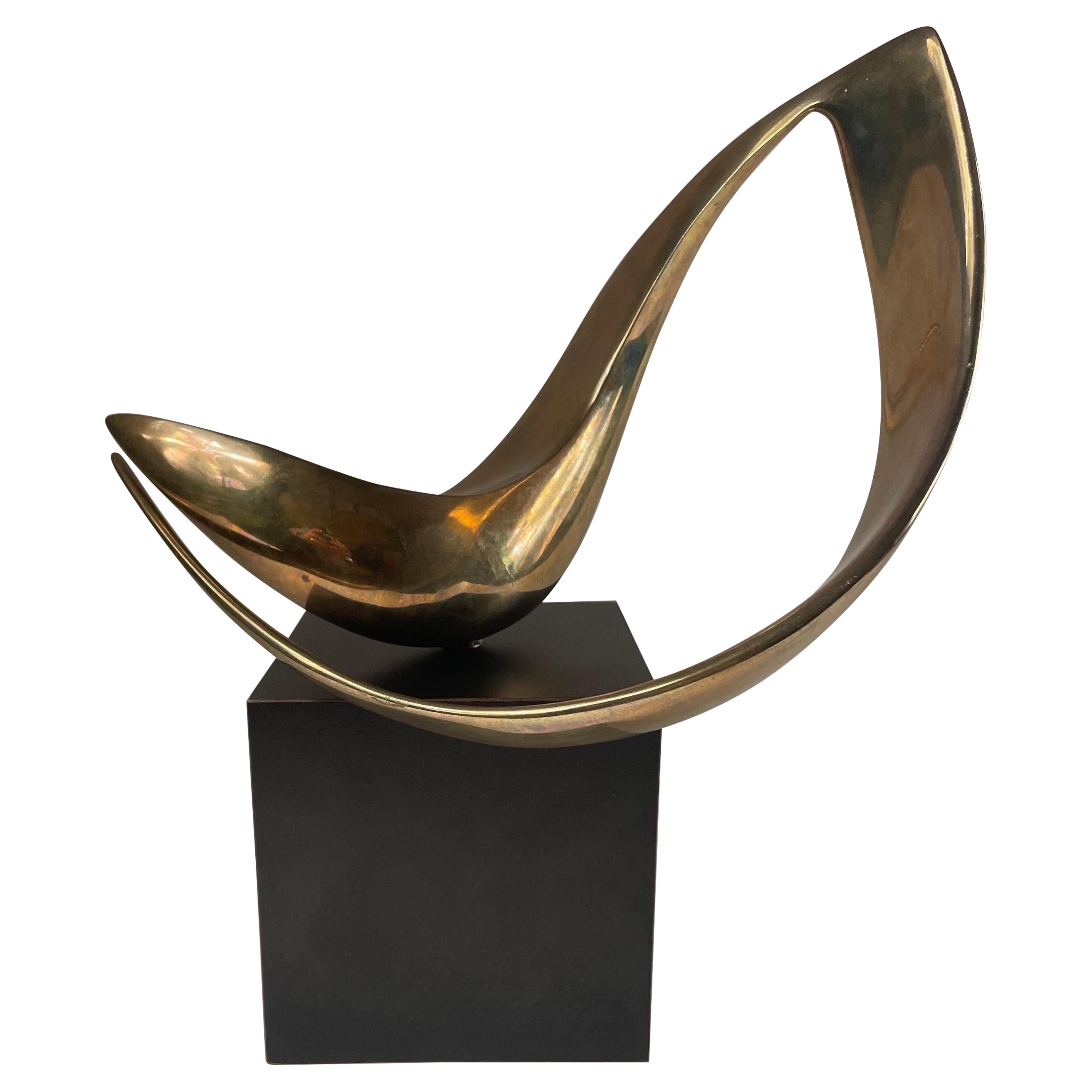 Abstract bronze sculpture by Robbie Robins