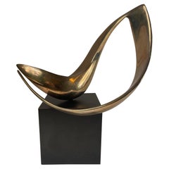 Abstract bronze sculpture by Robbie Robins