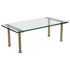 Couchtisch aus Messing und Glas im Stil von Fontana Arte