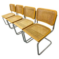Vintage Italian Modern Cesca Cane Dining Chairs - Set of 4