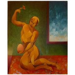 Vintage Hector Pascual Oil on Canvas, 1999