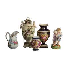 Cinco Piezas de Porcelana Antigua Alemana/Austriaca C1900