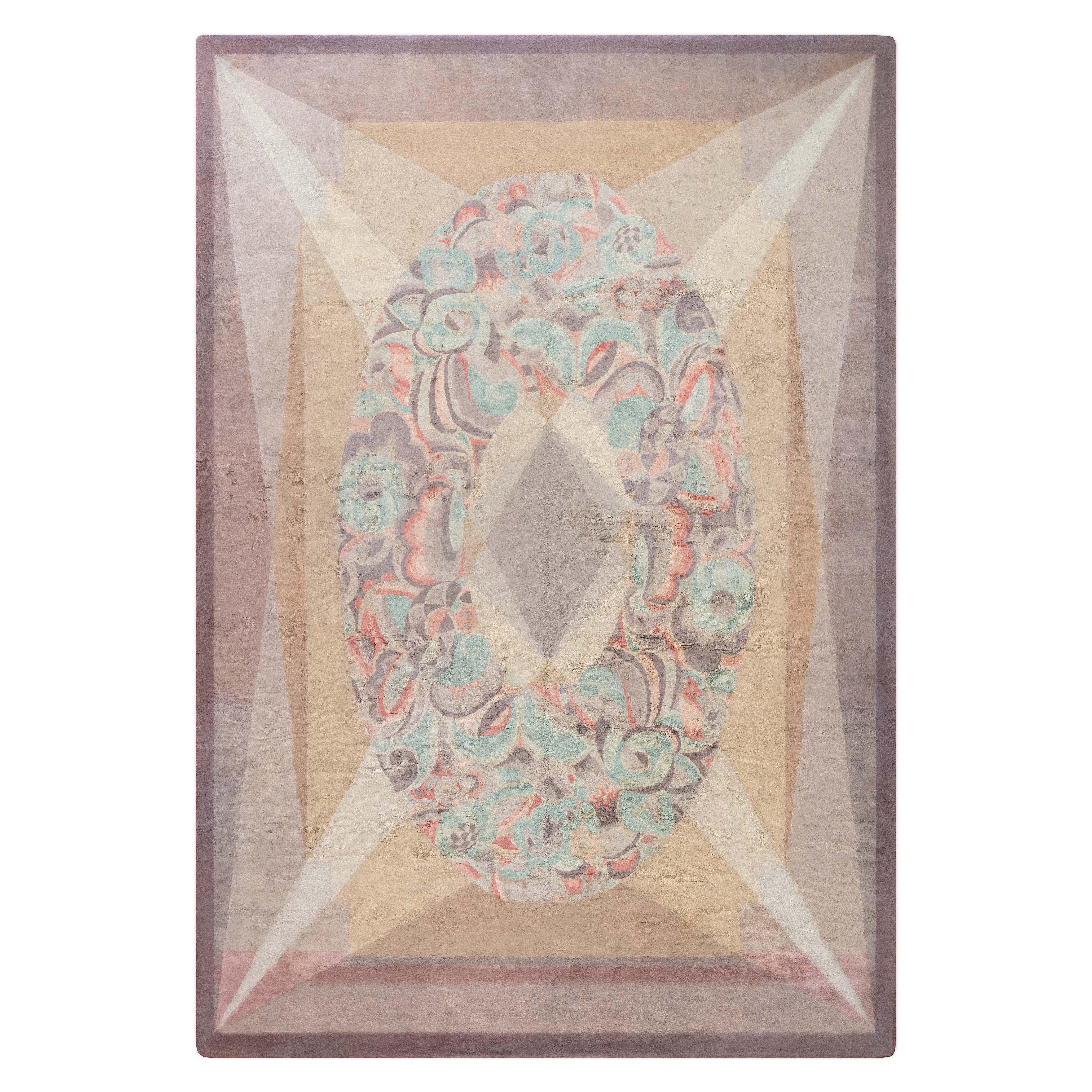 Doris Leslie Blau Vintage French Art Deco Handmade Wool Rug
