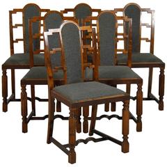 Set of Six Swedish Art Deco Chairs 