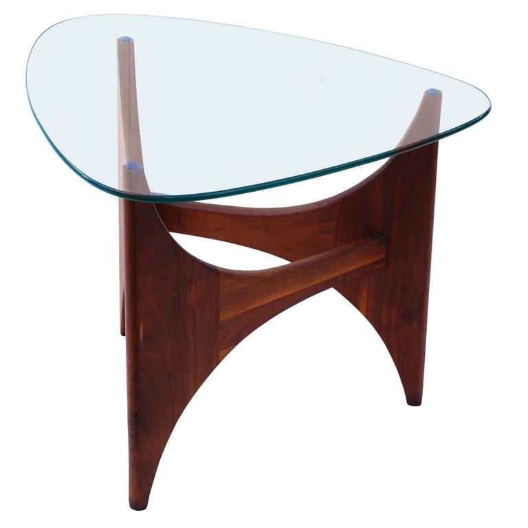 Adrian Pearsall MidCentury Modern Side End Glass Top Table For Sale at