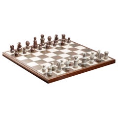 Midcentury Danish Chess Set in Ceramics and Wengé, 1960s Denmark