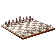 Jeu d'échecs danois du milieu du siècle en céramique et wengé, 1960 Danemark