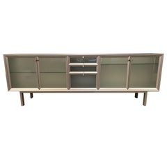 Vintage Pandora’ sideboard in glass and metal, designed by Antonia Astori, circa 1990