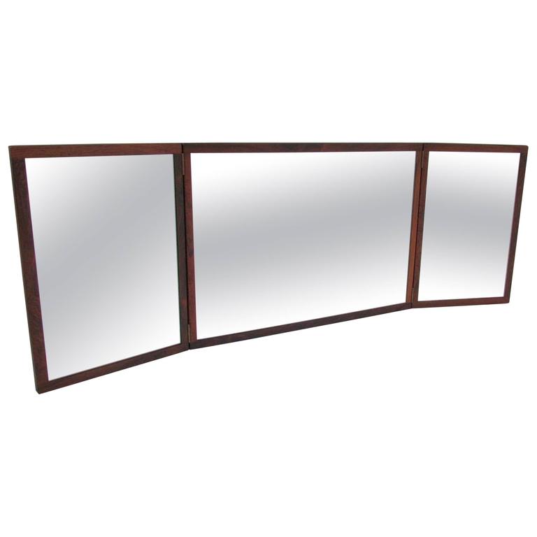 Tri Fold Wall Mirror danish rosewood tri fold wall mirrorkai kristiansen for aksel Tri Fold Wall Mirror danish rosewood tri fold wall mirrorkai kristiansen for aksel