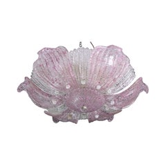Fascinating Vintage Murano Glass Ceiling lamp Pink