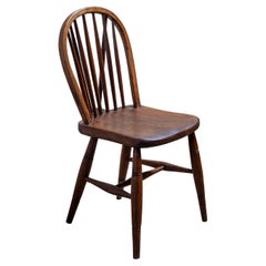 Antique Early Charles Gibbons Windsor Chair in Elm, 1889 High Wycombe