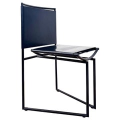 Rare Black Leather Model 91 Chair by Mario Botta for Alias, 1991