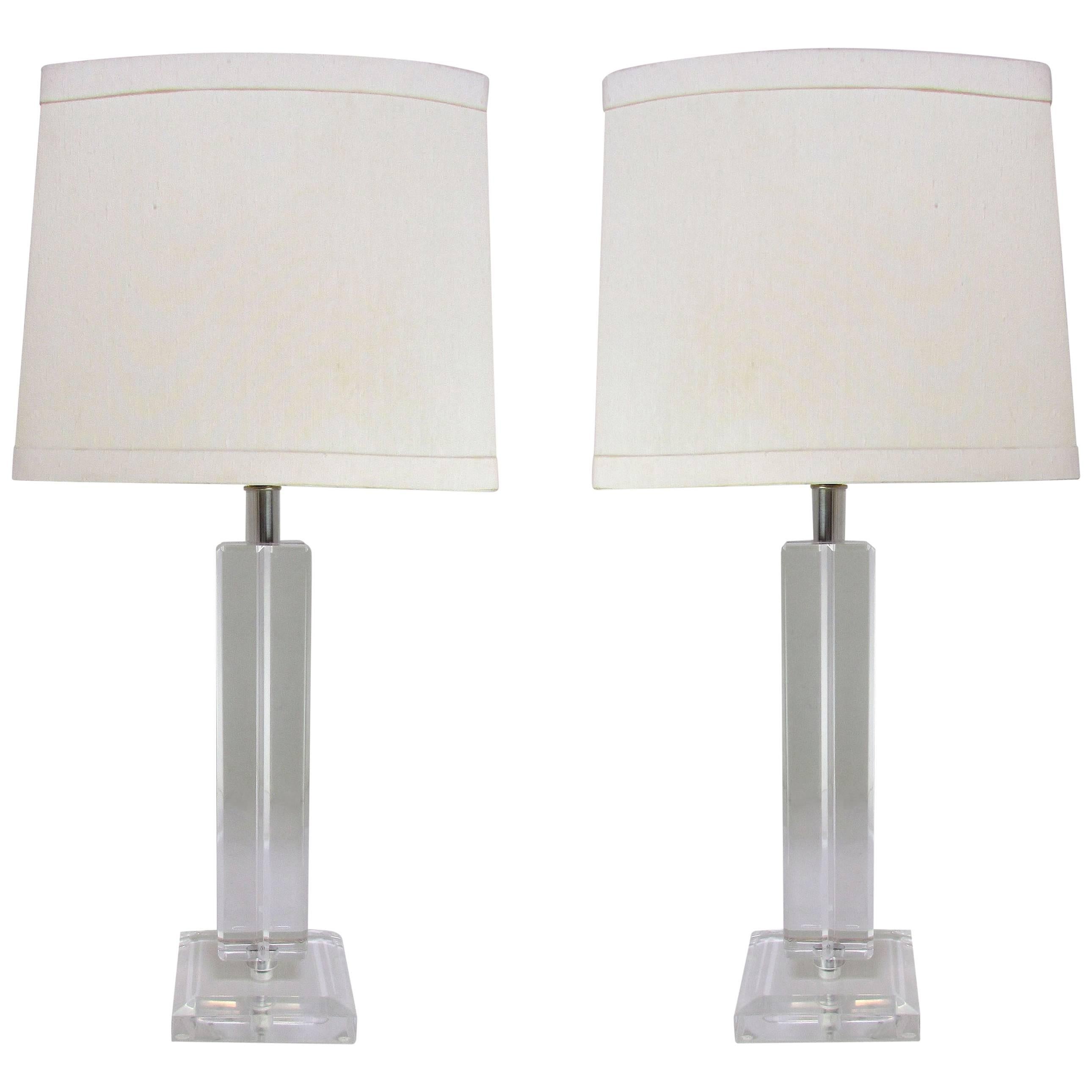 Pair of Lucite Table Lamps by Ritts Co.